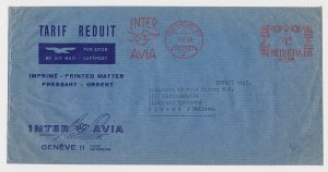 Meter cover Switzerland 1953 Inter Avia