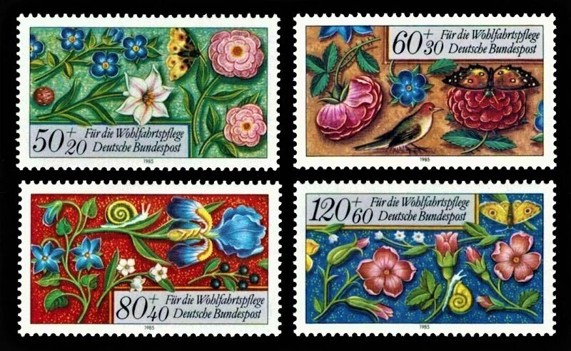 STAMP STATION PERTH - Germany #B636-B639 Ornamental Borders Set MNH