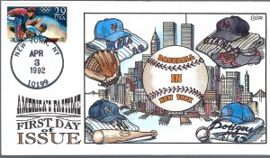 Collins Designed/Painted Baseball: America's Pastime FDC!!