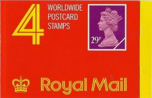 GB 1990 4 x 29p Worldwide Postcard GG2 Booklet cat £20