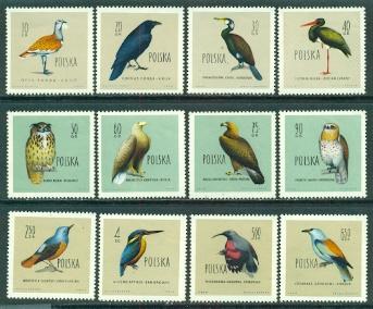 Poland #935-946  Mint  VF  Scott $20.60   Birds