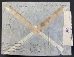 1939 Kabale Uganda British KUT Airmail Censored Cover To Tel Aviv Palestine