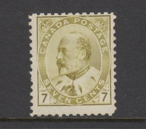 Canada Sc 92 MNH. 1903 7c olive bister KEVII, expertly regummed, F-VF appearing