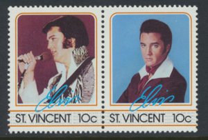 St. Vincent  SC# 874a-b  MNH Elvis Presley se-tenant pair 1985 see detail & scan