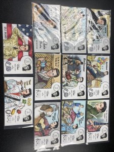 Elvis FDC. HAND PAINTED Collins & JED 11 Different Covers