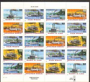 US #3091-95 Mint Sheet Riverboats 