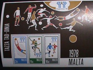 MALTA STAMP:1978 SC#  551a ARGENTINA'78 WORLD CUP SOCCER MNH S/S SHEET