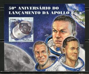 GUINEA BISSAU  2018 50th ANNIVERSARY OF THE LAUCH OF APOLLO 8  S/SHEET MINT NH