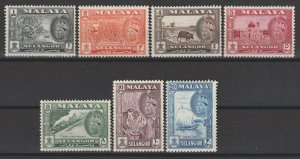 MALAYA/SELANGOR 1961/62 SG 129/35 MINT Cat £28