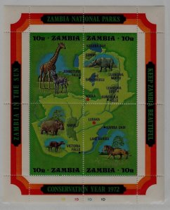 Zambia Sc 85 NH Minisheet of 1972 - Animals