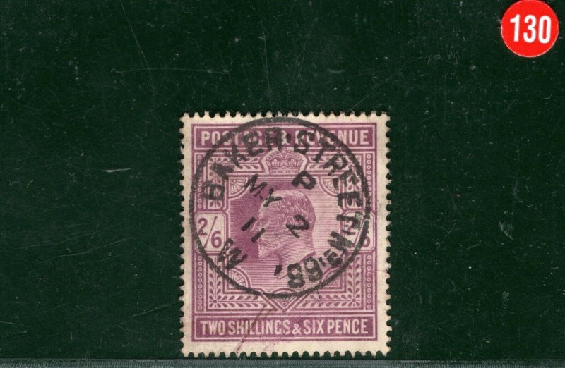 GB KEVII DLR Chalky High Value SG.262 2s/6d Used 1911 CDS Cat £180+50% RED130