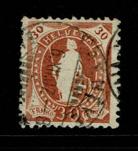 Switzerland SC# 121 Used / Wmk Large Cross / P 11.5x12 - S7728