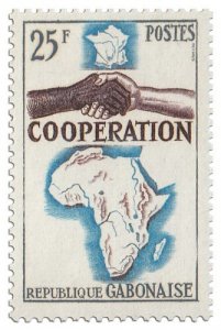 GABON - 1964 - Cooperation, Map of Africa - Perf 1v - Mint Never Hinged