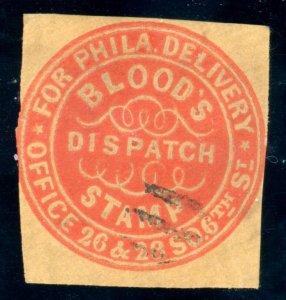 US Scott 15LU4 - Bloods Dispatch - PSE Cert - USED - Philadelphia - See Descpt