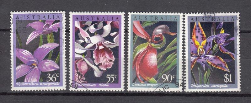 J43771 JLStamps 1986 australia set used #997-1000 flowers