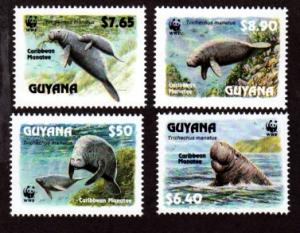 Guyana 2666-2669 Mint NH MNH WWF Manatee!