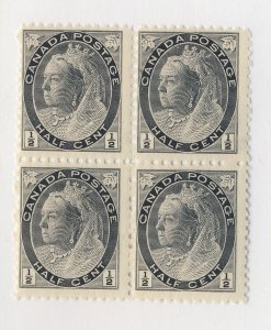 4x Canada Victoria Stamps #Block of 4 #74-1/2c MNH F Guide Value = $25.00 (S-6)