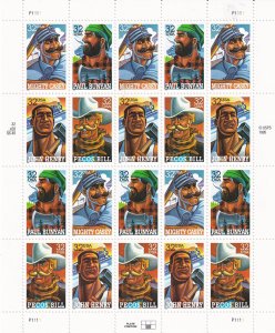 Sc# 3083 / 3086 1996 U.S 32¢ Folk Heroes full sheet MNH CV $13.00