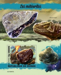 Guinea - 2019 Meteorites and Dinosaurs - Stamp Souvenir Sheet - GU190407b