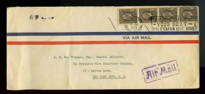 Scarce 8c air mail rate to U.S. 1933 nice slogan Medallion Issue cover Canada