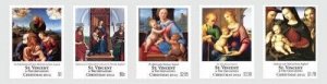 St. Vincent 2012 - SC# 3833-7 Christmas Paintings Art - Set of 5 Stamps - MNH