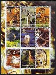 CONGO KINSHASA - 2002 - Owls  - Perf 9v Sheet - M N H - Private Issue