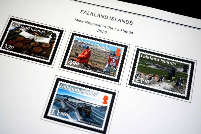 COLOR PRINTED FALKLAND ISLANDS 2011-2020 STAMP ALBUM PAGES (36 illustr. pages)