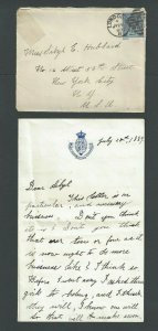 1889 Grt Britain #114 On 8 Page Letter From London To NY Girls Travel Notes Etc