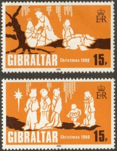 Gibraltar 398-99 - Mint-NH - 15p Christmas (Cpl) (1980) (cv $1.15)