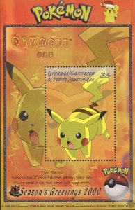 Pikachu Pokemon Cartoons Animation Souvenir Sheet MNH