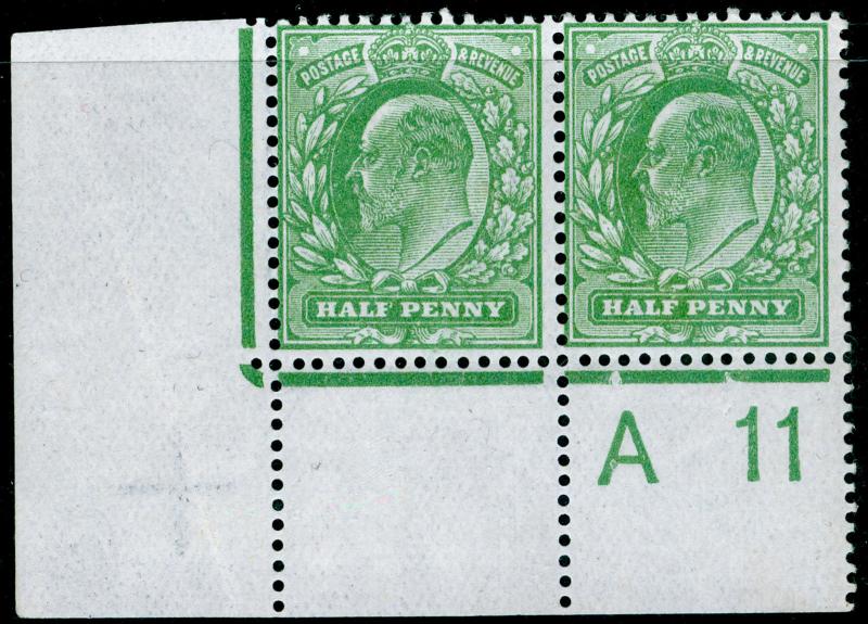 SG267 SPEC M3(1), ½d dull yellow-green, M MINT UNLISTED.'E' FOR 'F' IN '