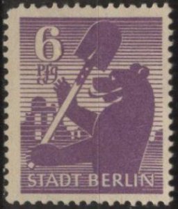 Germany 11N2 (mng) 6pf Berlin bear with spade, vio (1945)