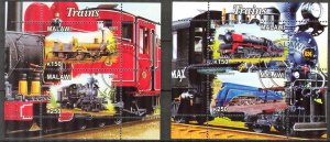 {g020} Malawi 2011 Trains 2 sheets Used / CTO Cinderella