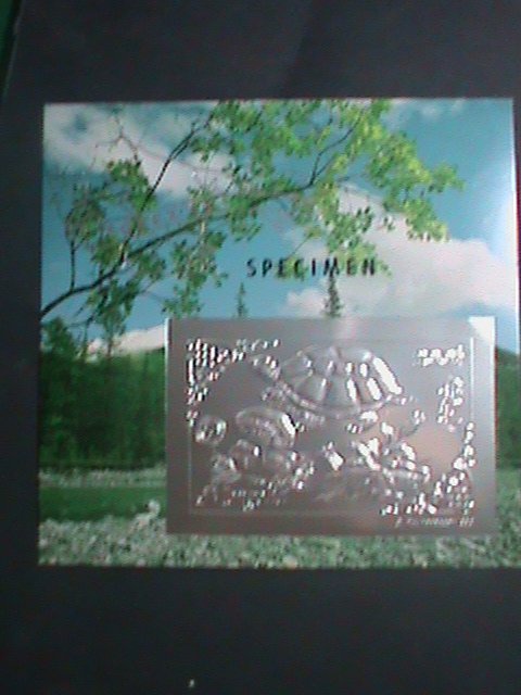 ​MONGOLIA-1993-SPECIMEN-SILVER REPLICA-THE LOVELY TURTLE IMPERF MNH S/S- SHEET