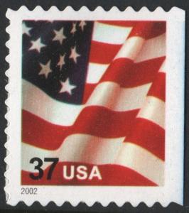 SC#3636 37¢ Flag Booklet Single (2002) SA