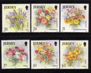 Jersey Sc 872-7 1998 Autumn Flowers stamp set mint NH