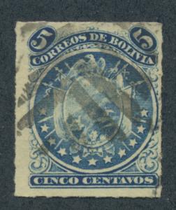 BOLIVIA SC# 26 FINE U 1887