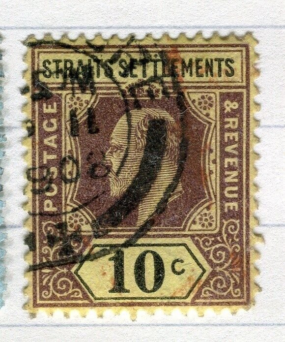 MALAYA STRAITS SETTLEMENTS;   1904 early Ed VII issue fine used 10c. value,