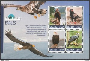 2014 Uganda Birds Of Prey Eagles Bird Watching Fauna #3260-3263 ** Ug008