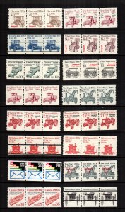 United States  16 coil strips of 3  MNH cat $20.00