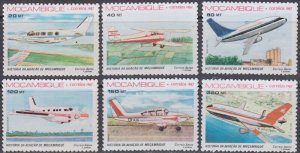 MOZAMBIQUE Sc # C45-50 CPL MNH SET of 6 - VARIOUS AIRPLANES