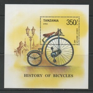 Thematic Stamps Transport - TANZANIA 1992 BICYCLES MS1500 mint