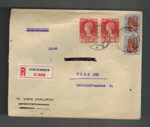 1925 Scheveningen Netherlands Cover to Vienna Austria Red Wax Seal