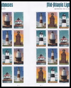 US 5625c Mid-Atlantic Lighthouses imperf NDC vert gutter block 20 A MNH 2021