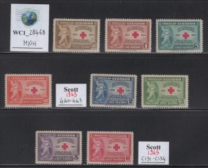 WC1_28468. ECUADOR. Nice 1945 ANNIV. RED CROSS set. Sc. 440-443,C131-C134. MNH