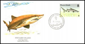 Pitcairn Islands 368 Shark Fleetwood U/A FDC