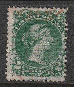 Canada Large Queen #24b, Thin Paper Dark Green, Used, Clean Back  (~2019)