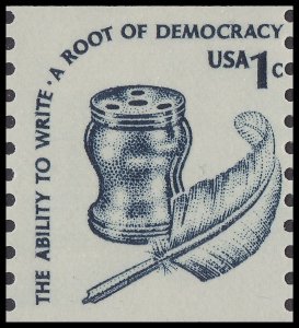 US 1811 Inkwell & Quill 1c coil single (dull gum) MNH 1980
