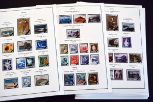 COLOR PRINTED JAPAN 1961-1980 STAMP ALBUM PAGES (82 illustrated pages)