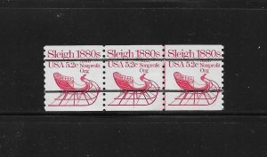 US Stamps: #1900; 5.2c Sleigh (Precancel w/Lines); #1 PNC3 No Gap; MNH